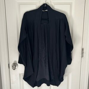 NWOT Marie Oliver 100% Silk Kimono Kaftan Draped Cardigan Jacket Black